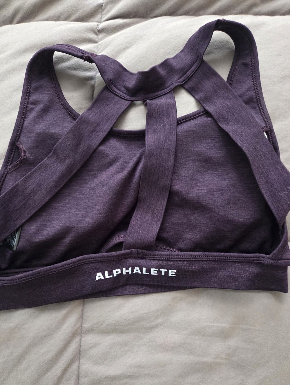 Alphalete Deep Plum Strappy Sports Bra